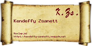 Kendeffy Zsanett névjegykártya